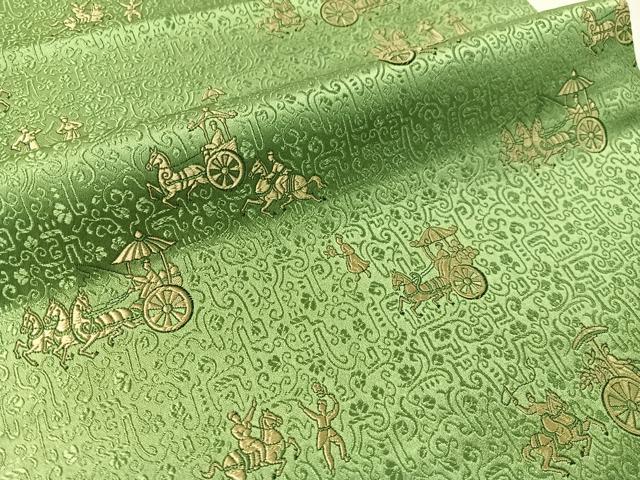 平和屋着物●丸帯　西洋人物風景文　正絹　逸品　CABJ7422vp