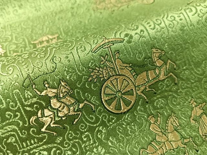 平和屋着物●丸帯　西洋人物風景文　正絹　逸品　CABJ7422vp