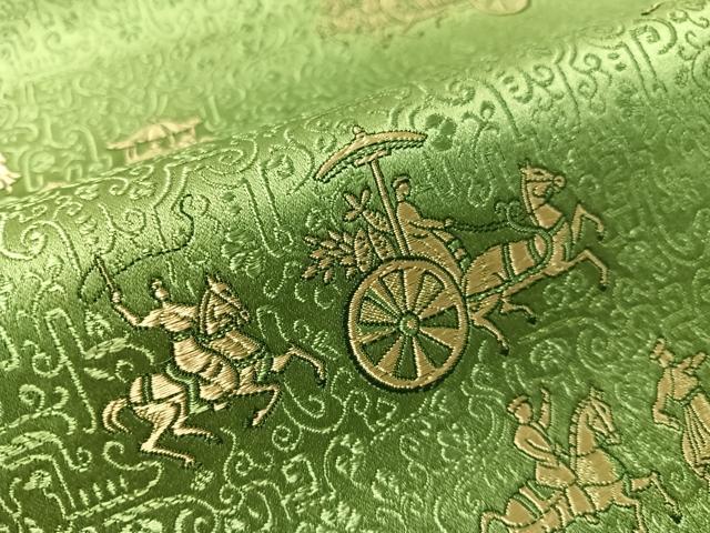 平和屋着物●丸帯　西洋人物風景文　正絹　逸品　CABJ7422vp