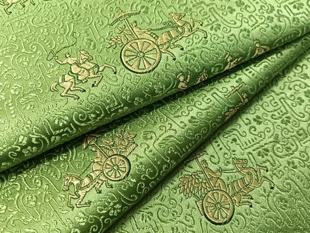 平和屋着物●丸帯　西洋人物風景文　正絹　逸品　CABJ7422vp