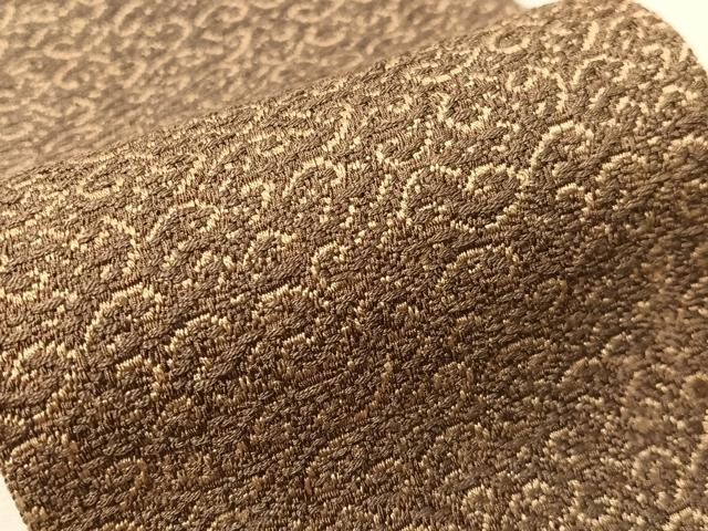 平和屋着物●男性　本場筑前博多織　角帯　唐草文　証紙付き　正絹　逸品　CABJ7428vp
