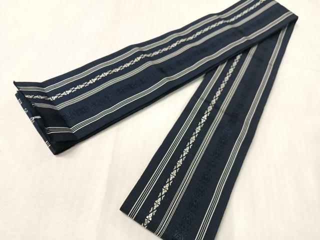 平和屋着物●男性　本場筑前博多織　角帯　献上　証紙付き　正絹　逸品　CABJ7430vp