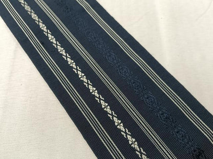 平和屋着物●男性　本場筑前博多織　角帯　献上　証紙付き　正絹　逸品　CABJ7430vp
