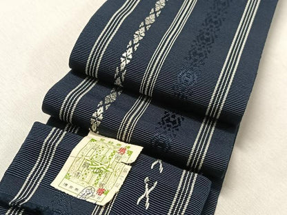 平和屋着物●男性　本場筑前博多織　角帯　献上　証紙付き　正絹　逸品　CABJ7430vp