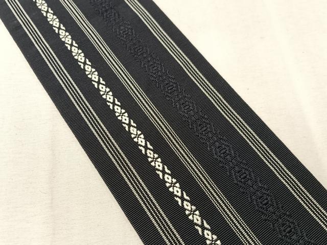 平和屋着物●男性　本場筑前博多織　角帯　献上　正絹　逸品　CABJ7432vp