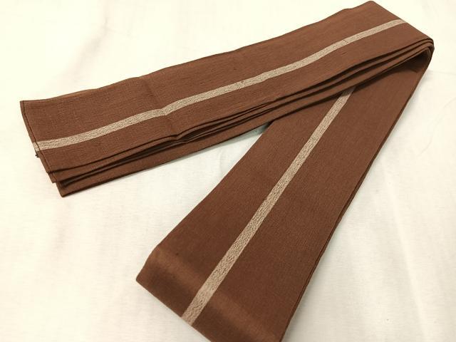 平和屋着物●竺仙　男性　角帯　間道　証紙付き　綿　逸品　CABJ7433vp