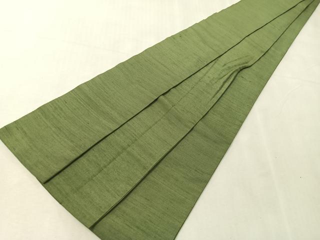 平和屋着物●男性　角帯　紬地　老竹色　正絹　逸品　CABJ7438vp