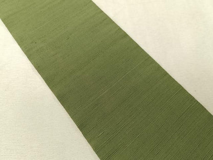 平和屋着物●男性　角帯　紬地　老竹色　正絹　逸品　CABJ7438vp