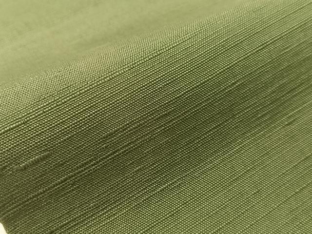 平和屋着物●男性　角帯　紬地　老竹色　正絹　逸品　CABJ7438vp