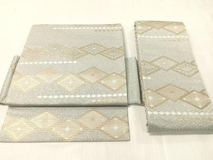 平和屋着物●つけ帯　花菱文　金糸　正絹　逸品　CABJ7442vp