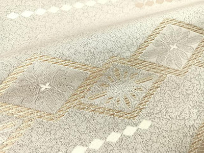 平和屋着物●つけ帯　花菱文　金糸　正絹　逸品　CABJ7442vp