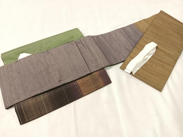 平和屋着物●つけ帯　紬地　霞文　正絹　逸品　CABJ7449vp