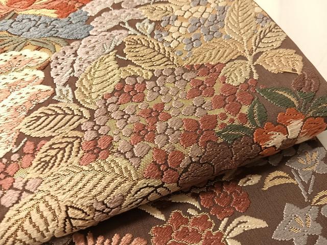平和屋着物●六通柄袋帯　唐織　花篭文　金糸　正絹　逸品　CABJ7465vp