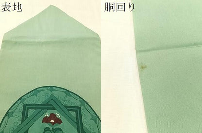 平和屋着物●塩瀬　九寸名古屋帯　ろうけつ染　吉祥花丸文　正絹　逸品　CABJ7474vp