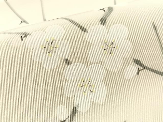平和屋着物●塩瀬　九寸開き名古屋帯　手描き枝花文　正絹　逸品　CABJ7477vp