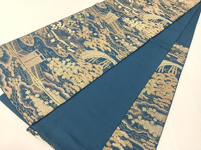 平和屋着物●西陣　川島織物　六通柄　本袋帯　御所解文　金糸　正絹　逸品　CABJ7488vp