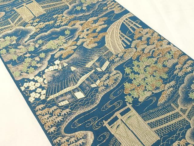 平和屋着物●西陣　川島織物　六通柄　本袋帯　御所解文　金糸　正絹　逸品　CABJ7488vp