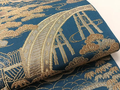 平和屋着物●西陣　川島織物　六通柄　本袋帯　御所解文　金糸　正絹　逸品　CABJ7488vp