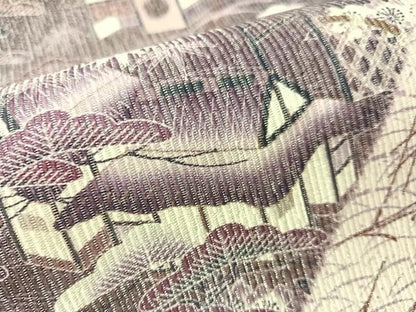 平和屋着物●両方向　全通柄袋帯　御所解文　銀通し地　正絹　逸品　CABJ7491vp
