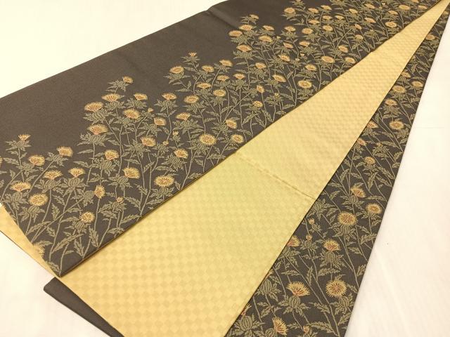 平和屋着物●全通柄袋帯　アザミ　正絹　逸品　CABJ7492vp