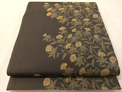 平和屋着物●全通柄袋帯　アザミ　正絹　逸品　CABJ7492vp