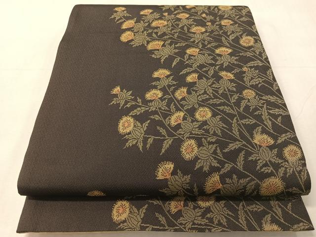 平和屋着物●全通柄袋帯　アザミ　正絹　逸品　CABJ7492vp