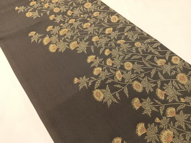 平和屋着物●全通柄袋帯　アザミ　正絹　逸品　CABJ7492vp