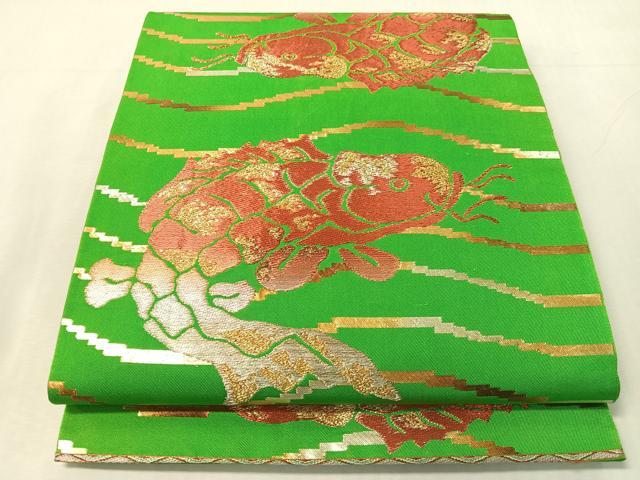平和屋着物●六通柄　本袋帯　荒磯　金銀糸　正絹　逸品　CABJ7493vp