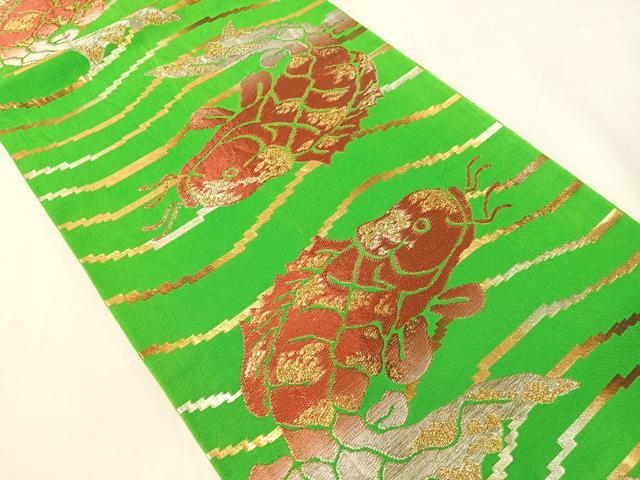 平和屋着物●六通柄　本袋帯　荒磯　金銀糸　正絹　逸品　CABJ7493vp