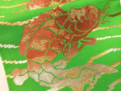 平和屋着物●六通柄　本袋帯　荒磯　金銀糸　正絹　逸品　CABJ7493vp