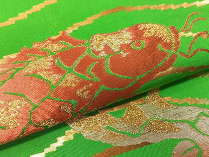 平和屋着物●六通柄　本袋帯　荒磯　金銀糸　正絹　逸品　CABJ7493vp