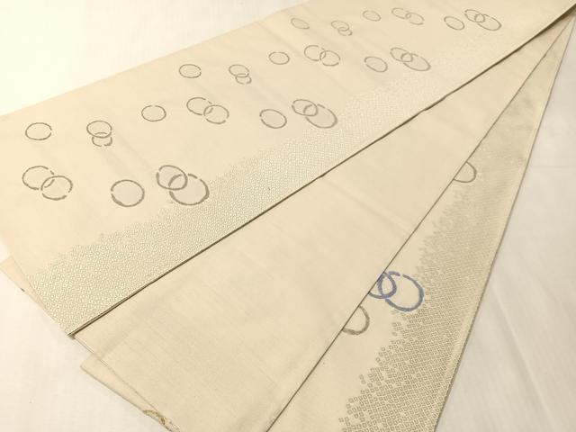 平和屋着物●全通柄袋帯　モール　鹿の子丸繋ぎ　正絹　逸品　CABJ7495vp