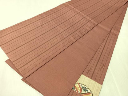 平和屋着物●太鼓柄袋帯　雲取り丸文　金糸　正絹　逸品　CABJ7497vp