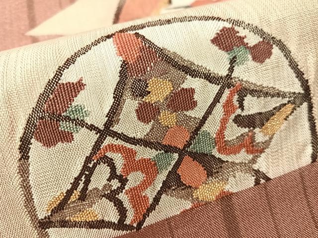 平和屋着物●太鼓柄袋帯　雲取り丸文　金糸　正絹　逸品　CABJ7497vp