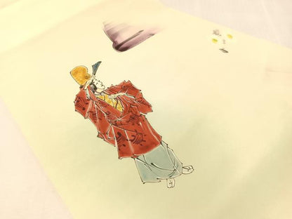 平和屋着物●東京友禅　熊谷好博子　九寸名古屋帯　手描き　能　正絹　逸品　CABJ7504vp