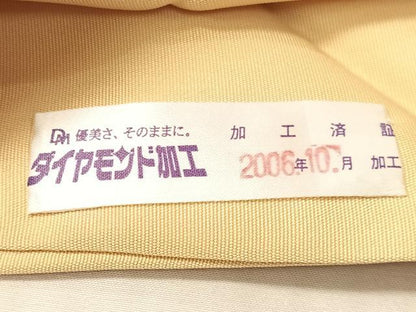 平和屋着物●塩瀬　九寸名古屋帯　刺繍　草花文　正絹　逸品　CABJ7505vp