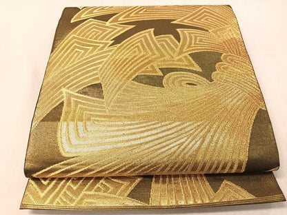 平和屋着物●西陣　川島織物　六通柄　本袋帯　束ね熨斗文　金糸　正絹　逸品　CABJ7507vp