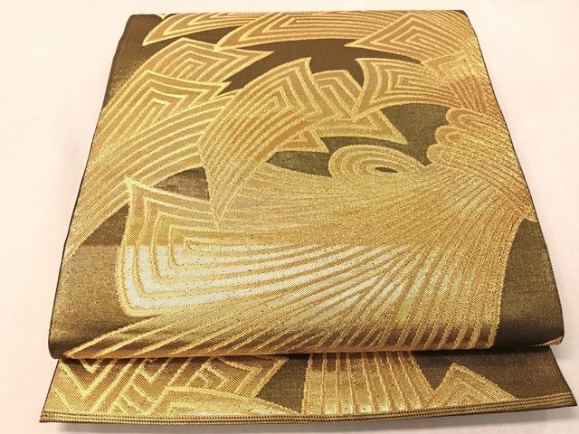 平和屋着物●西陣　川島織物　六通柄　本袋帯　束ね熨斗文　金糸　正絹　逸品　CABJ7507vp
