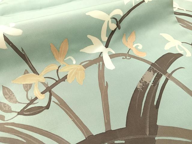 平和屋着物●日展染色作家　高久空木　ろうけつ染　九寸名古屋帯名古屋帯　草花文　正絹　逸品　CABJ7518vp