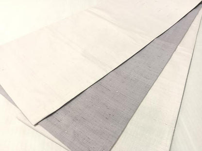 平和屋着物●両面 全通柄 京袋帯 めがね織 薄梅鼠色 藤色 正絹 逸品 CABJ7529vp