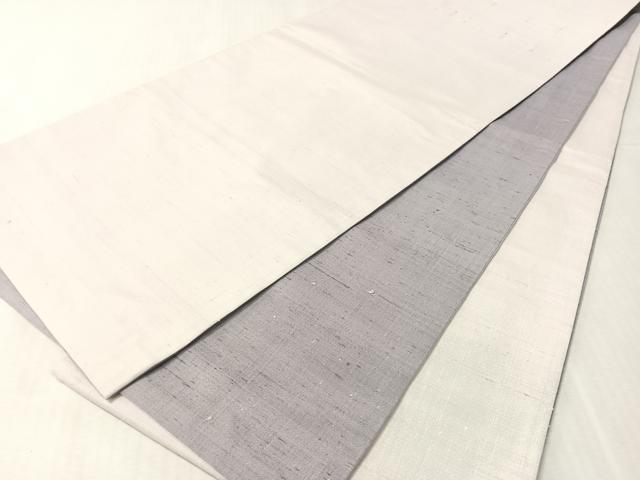 平和屋着物●両面 全通柄 京袋帯 めがね織 薄梅鼠色 藤色 正絹 逸品 CABJ7529vp