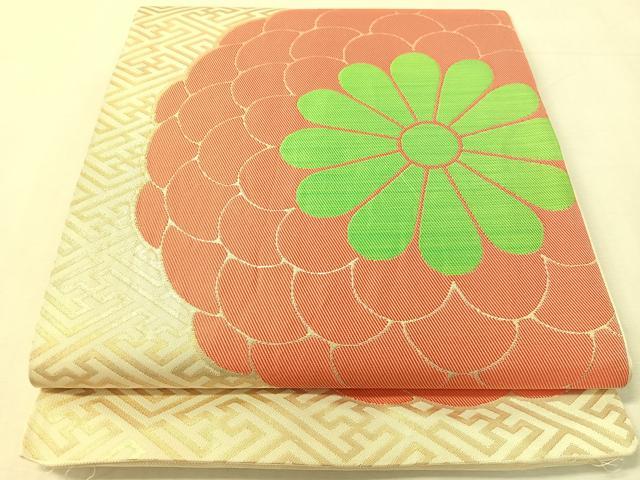 平和屋着物●桝屋高尾　六通柄　本袋帯　菊　金糸　正絹　逸品　CABJ7541vp
