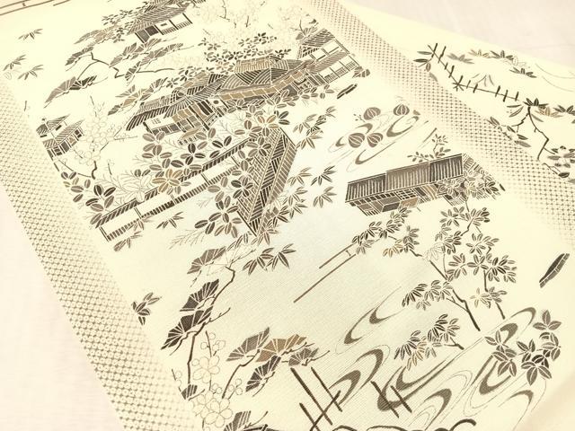 平和屋着物●九寸名古屋帯　紬地　御所解文　正絹　逸品　CABJ7564vp