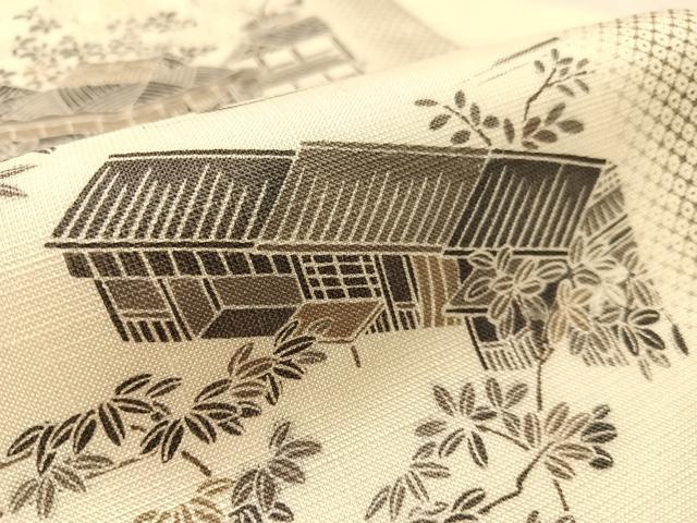 平和屋着物●九寸名古屋帯　紬地　御所解文　正絹　逸品　CABJ7564vp