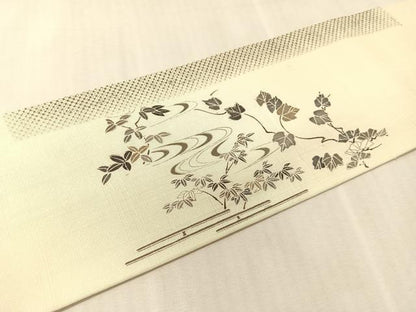 平和屋着物●九寸名古屋帯　紬地　御所解文　正絹　逸品　CABJ7564vp