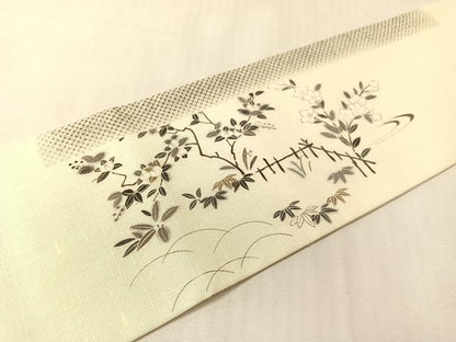 平和屋着物●九寸名古屋帯　紬地　御所解文　正絹　逸品　CABJ7564vp