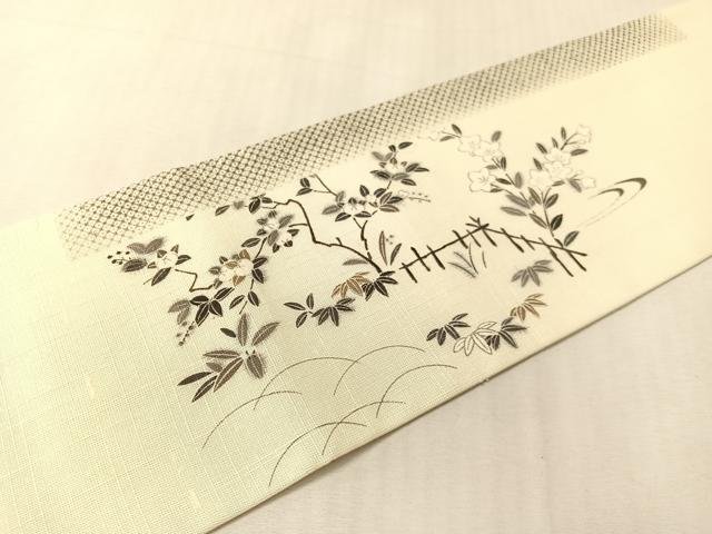 平和屋着物●九寸名古屋帯　紬地　御所解文　正絹　逸品　CABJ7564vp