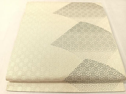 平和屋着物●本場筑前博多織　八寸名古屋帯　幾何学文様　正絹　逸品　CABJ7569vp