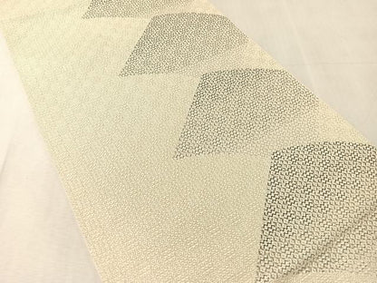 平和屋着物●本場筑前博多織　八寸名古屋帯　幾何学文様　正絹　逸品　CABJ7569vp