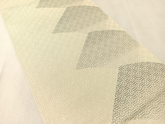 平和屋着物●本場筑前博多織　八寸名古屋帯　幾何学文様　正絹　逸品　CABJ7569vp